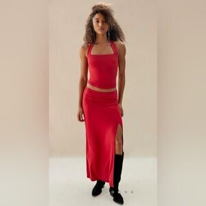 NWT.  Free people.  Two piece red halter/skirt